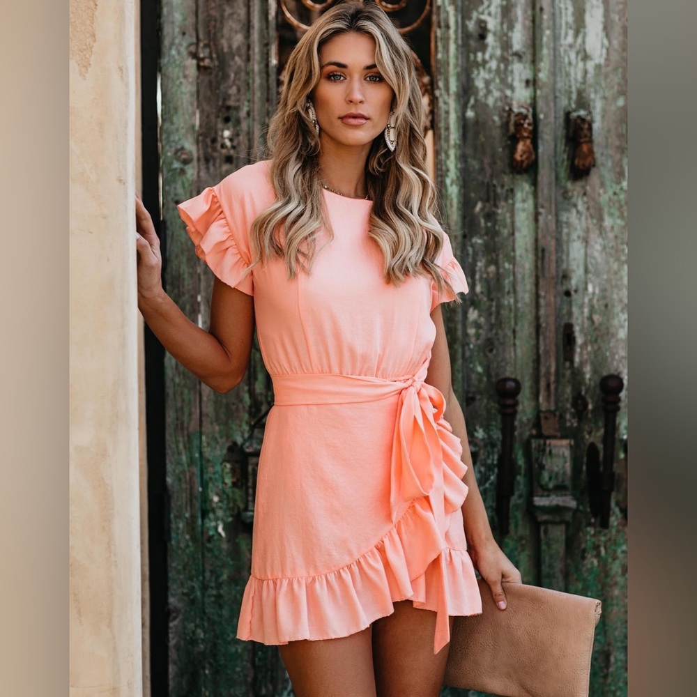 Vici The Lovina Cotton Ruffle Wrap Dress
